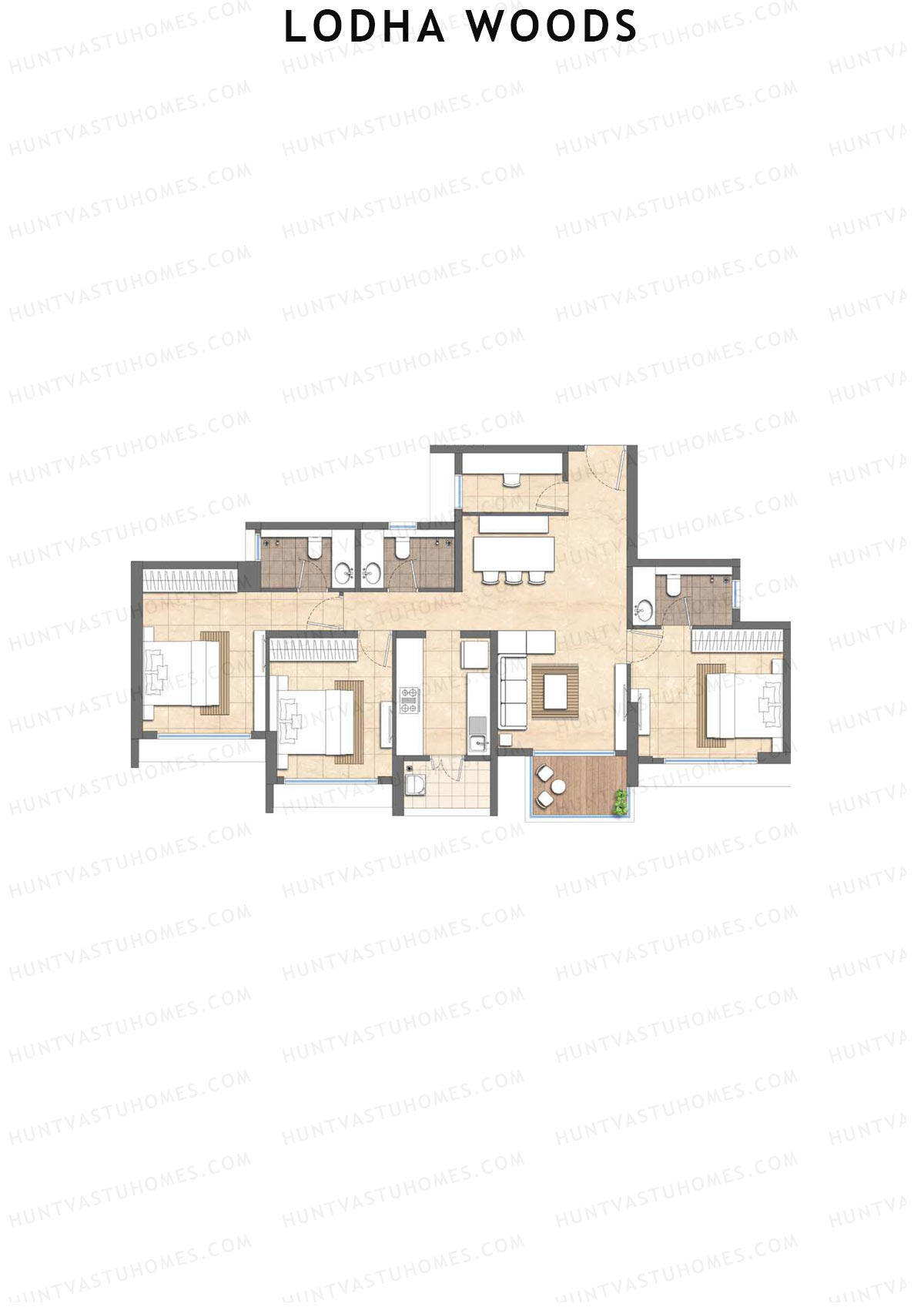 Lodha Woods Tower 2 Unit 4 Floor Plan