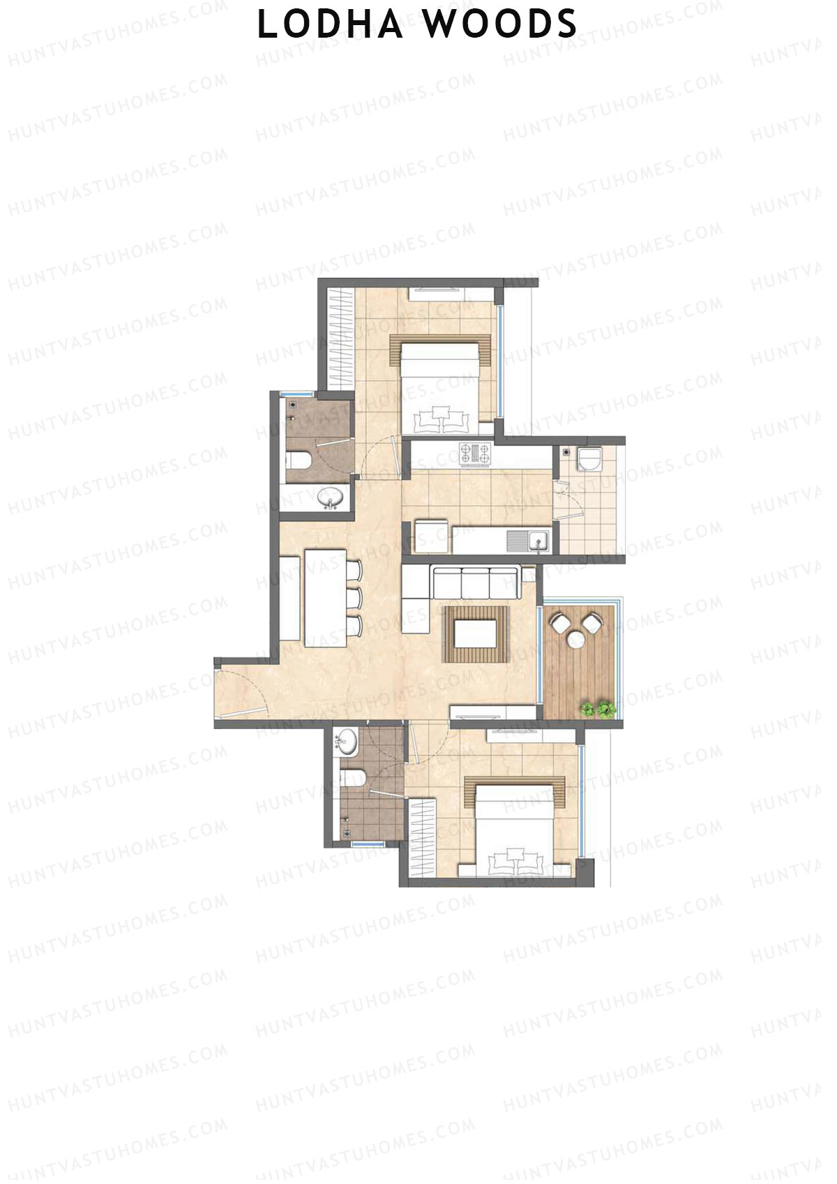 Lodha Woods Tower 4 Unit 1 Floor Plan