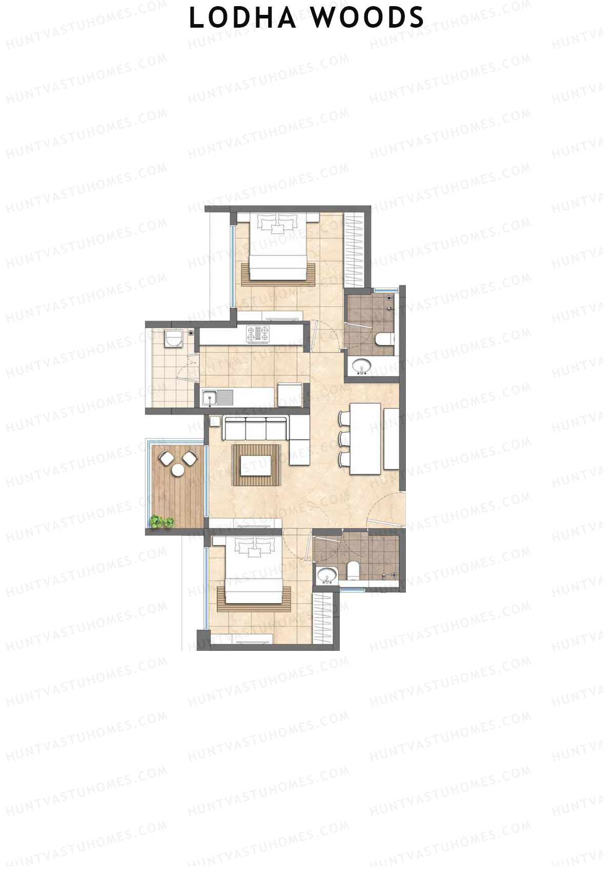 Lodha Woods Tower 5 Unit 2 Floor Plan