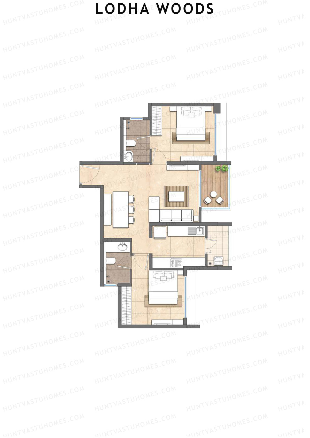 Lodha Woods Tower 5 Unit 4 Floor Plan