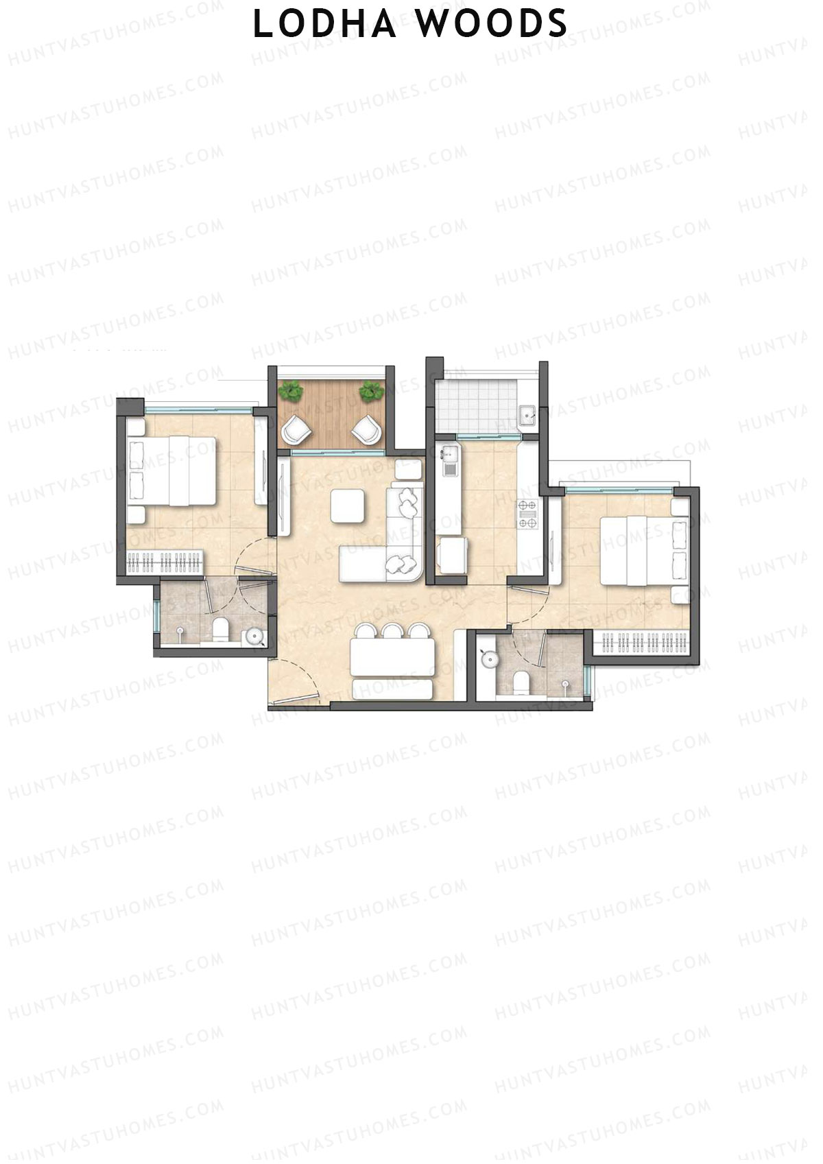 Lodha Woods Tower 7 Unit 2 Floor Plan