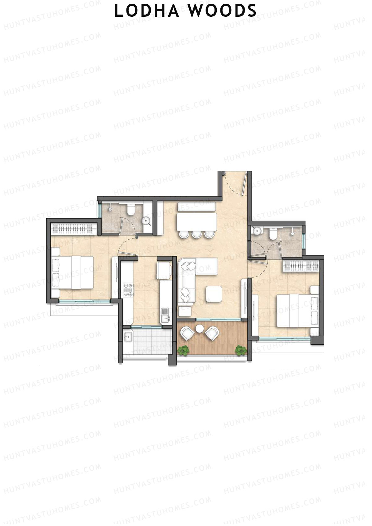 Lodha Woods Tower 7 Unit 4 Floor Plan