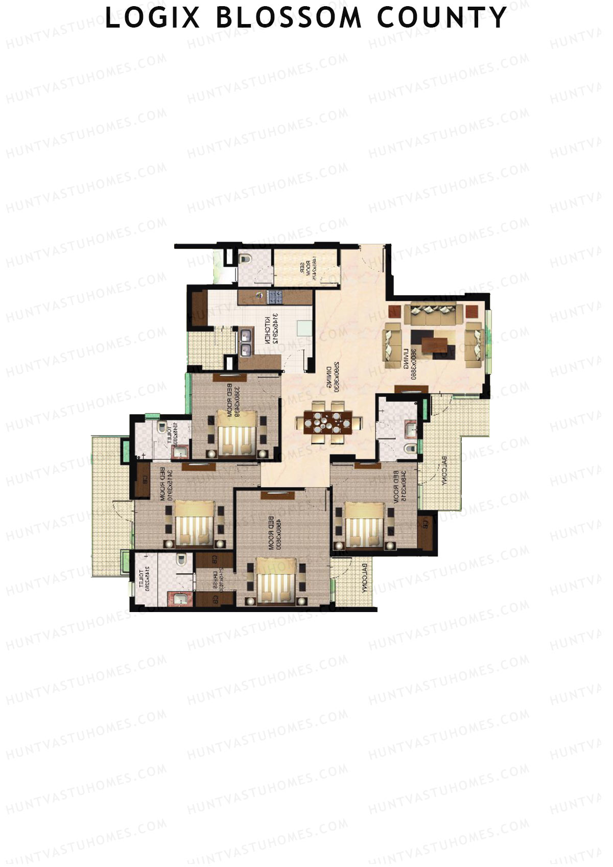 Logix Blossom County Tower G Unit 2 (Type 7A) Floor Plan