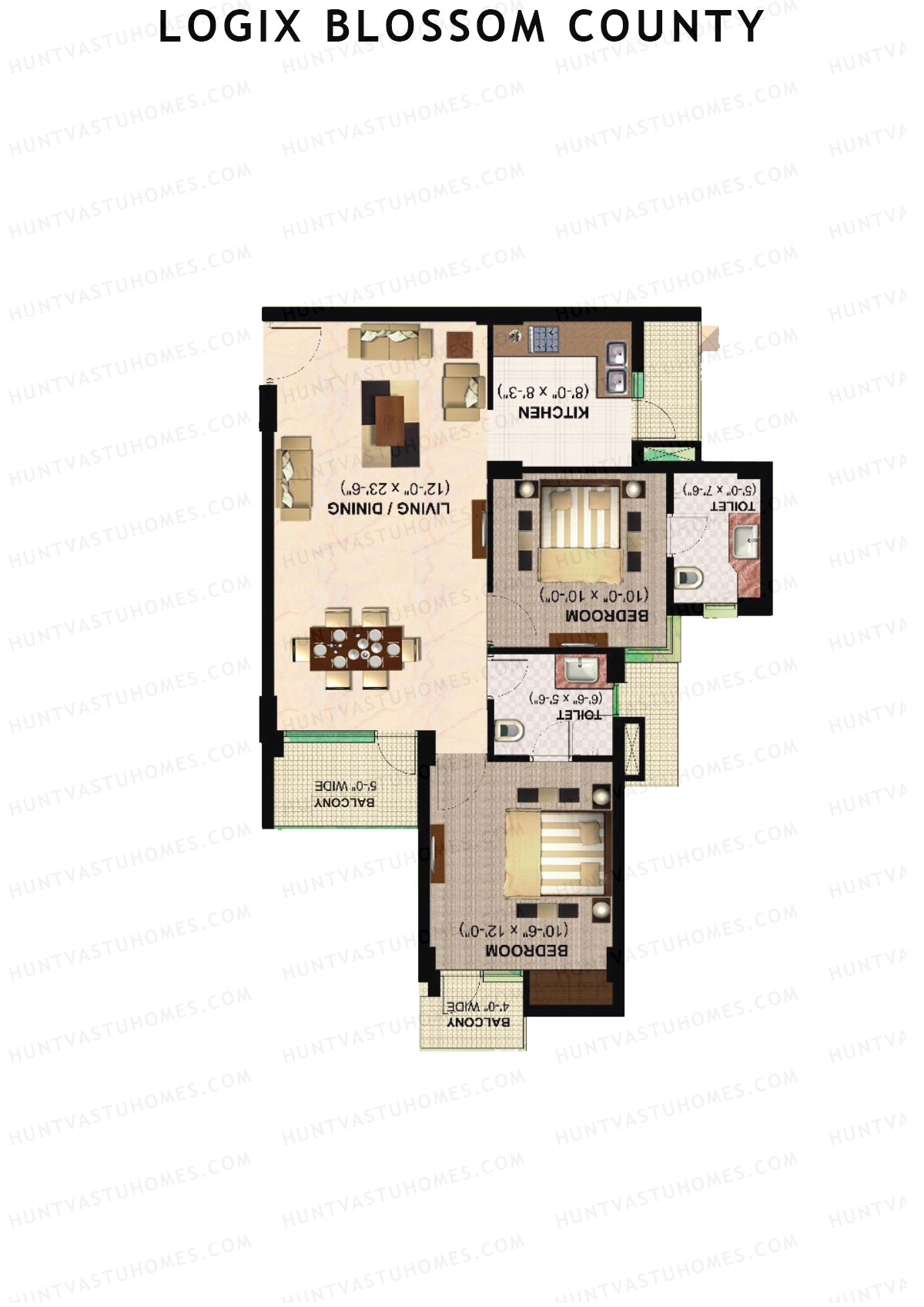 Logix Blossom County Tower H Unit 7 (Type 1) Floor Plan