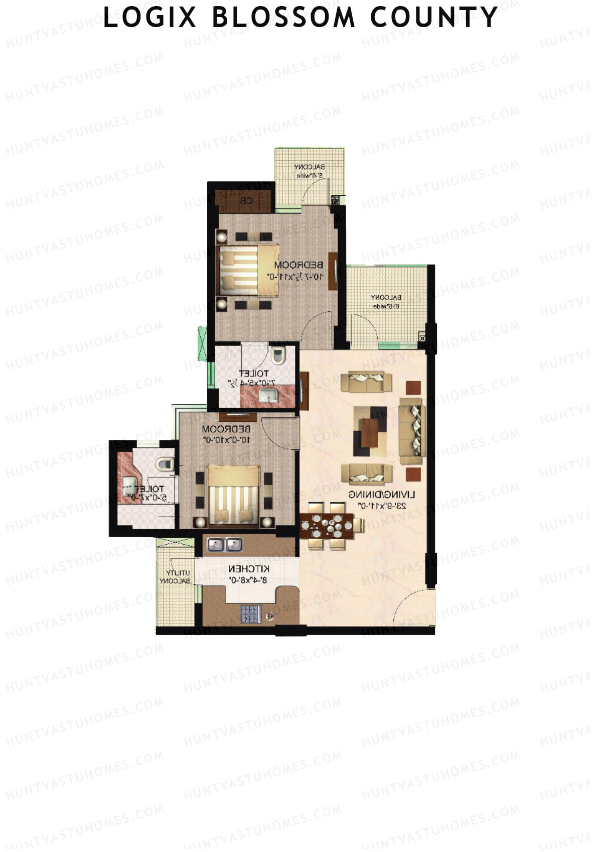 Logix Blossom County Tower P Unit 1 (Type 1B) Floor Plan
