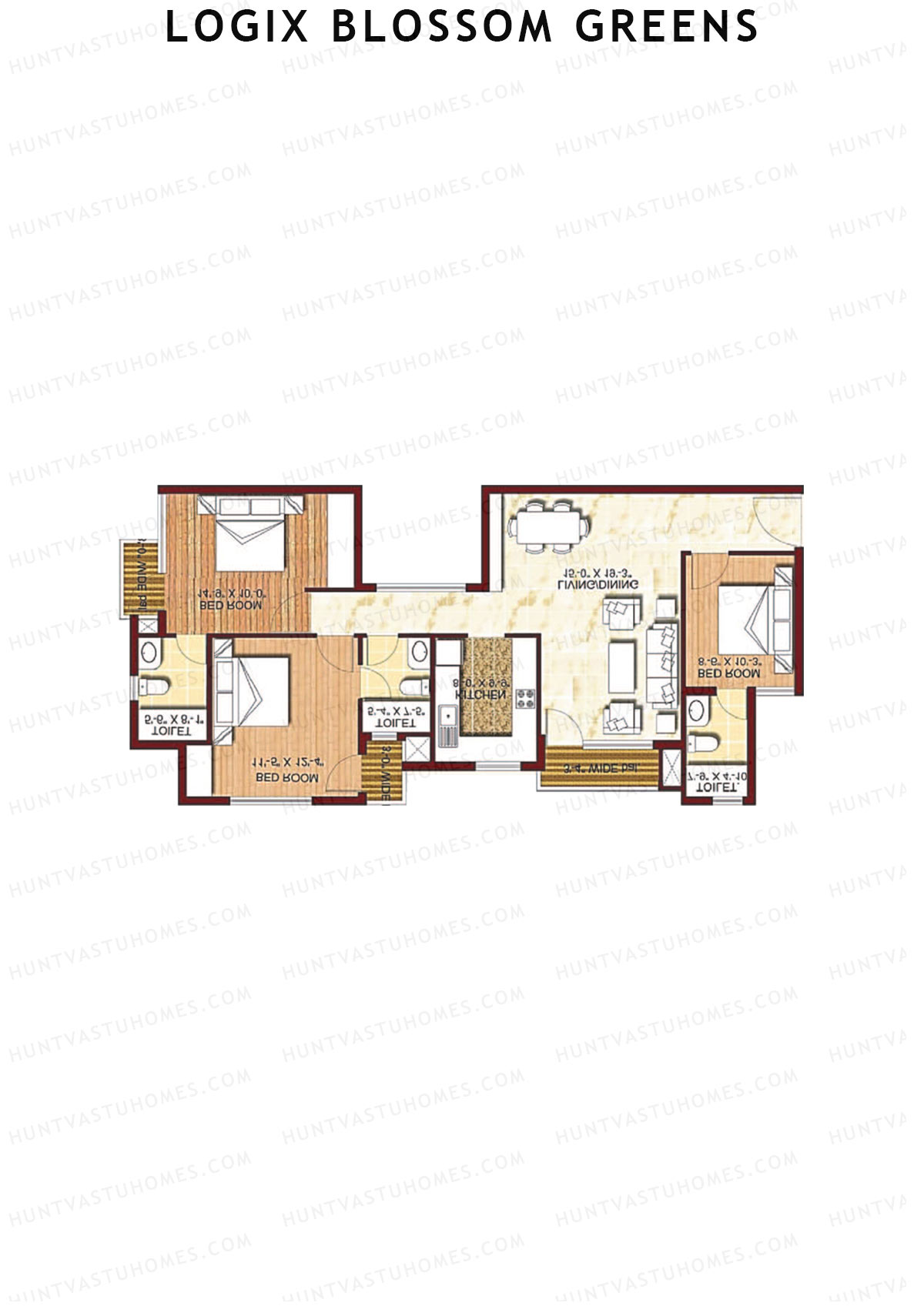 Logix Blossom Greens Tower C Unit 6 (Type 4) Floor Plan