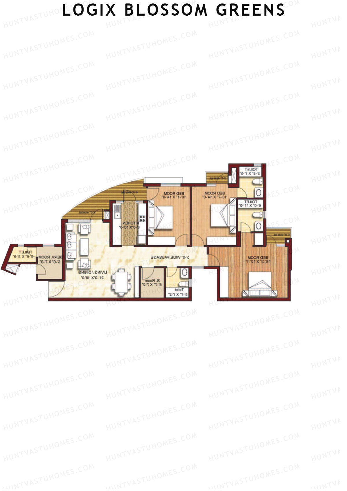 Logix Blossom Greens Tower G Unit 2 (Type 6A) Floor Plan