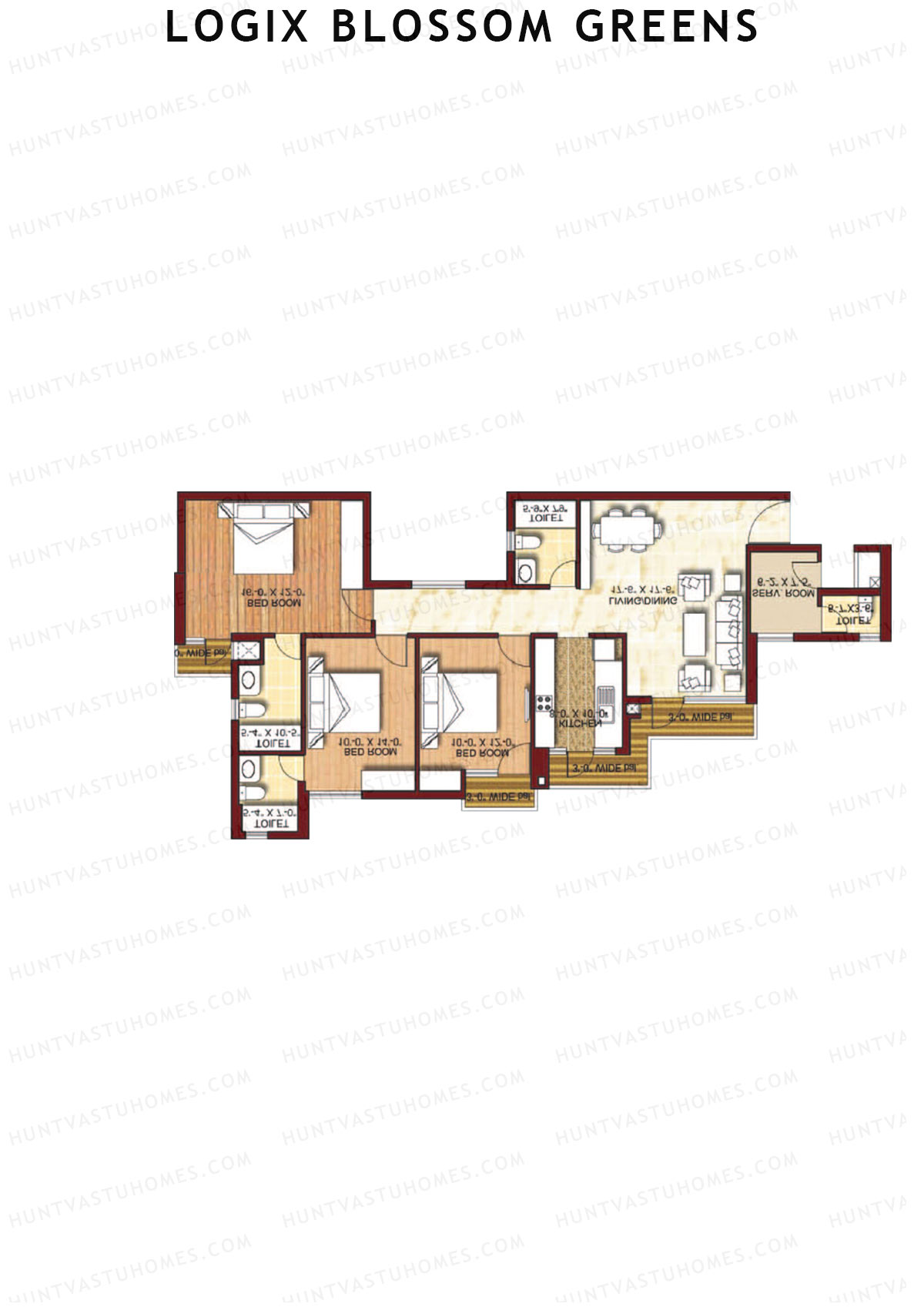 Logix Blossom Greens Tower G Unit 4 (Type 5) Floor Plan