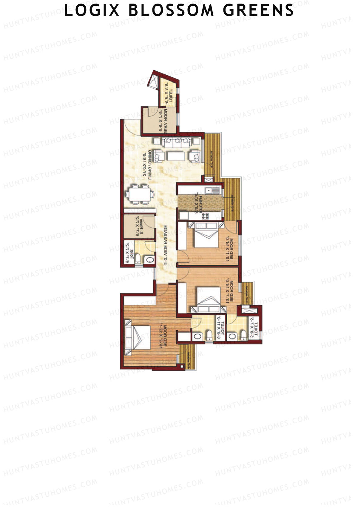 Logix Blossom Greens Tower H Unit 2 (Type 6) Floor Plan