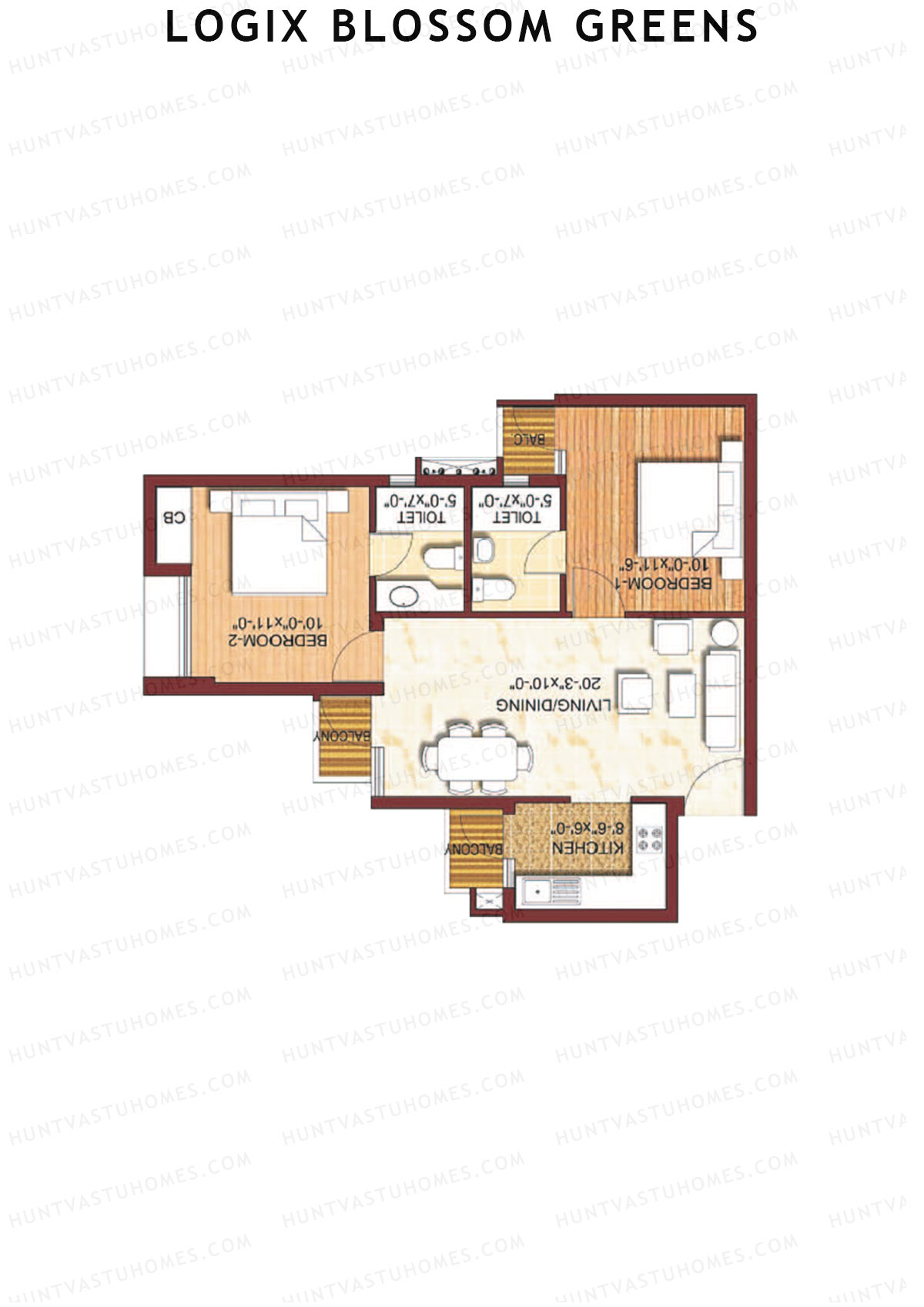 Logix Blossom Greens Tower W Unit 4 (Type 1) Floor Plan