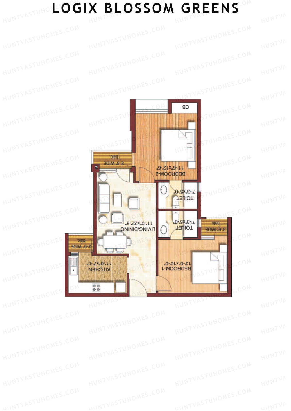 Logix Blossom Greens Tower W Unit 6 (Type 2) Floor Plan