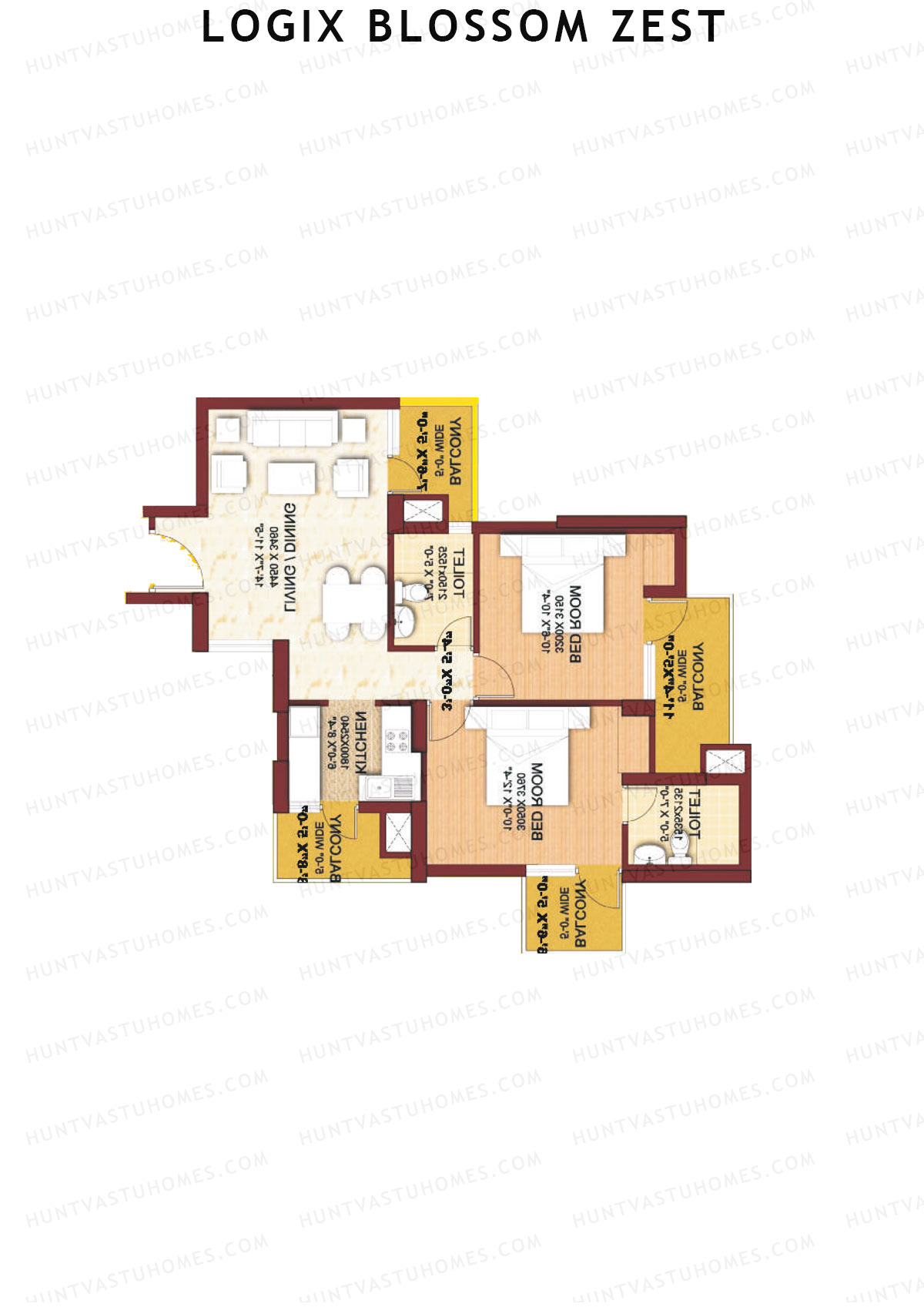 Logix Blossom Zest Tower A Unit 5 (Type B) Floor Plan