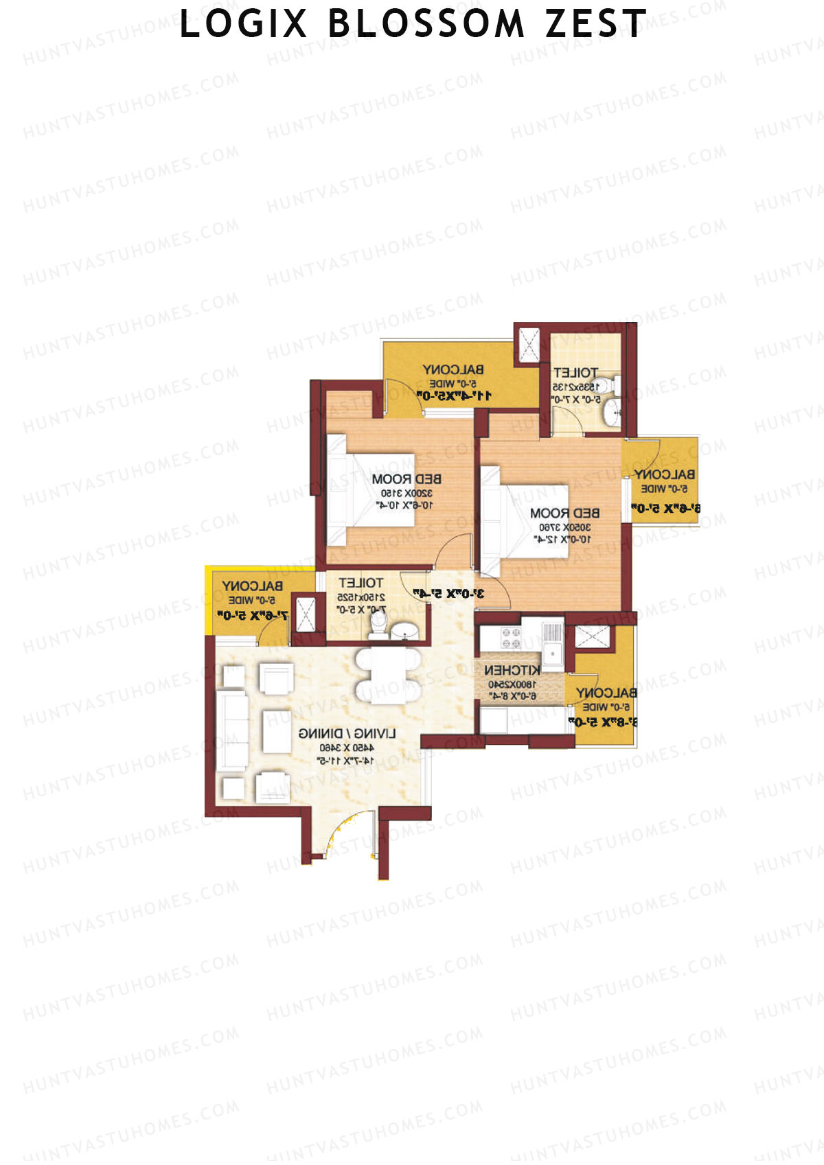 Logix Blossom Zest Tower C Unit 5 (Type B) Floor Plan