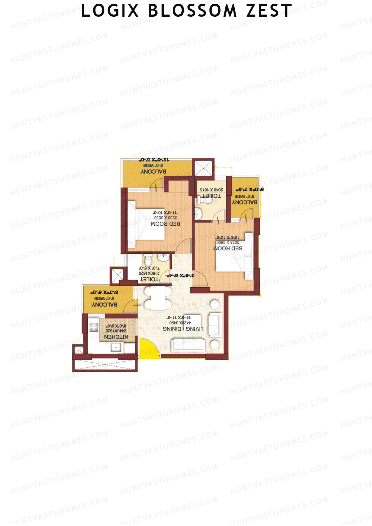 Logix Blossom Zest Tower D Unit 1 (Type A) Floor Plan