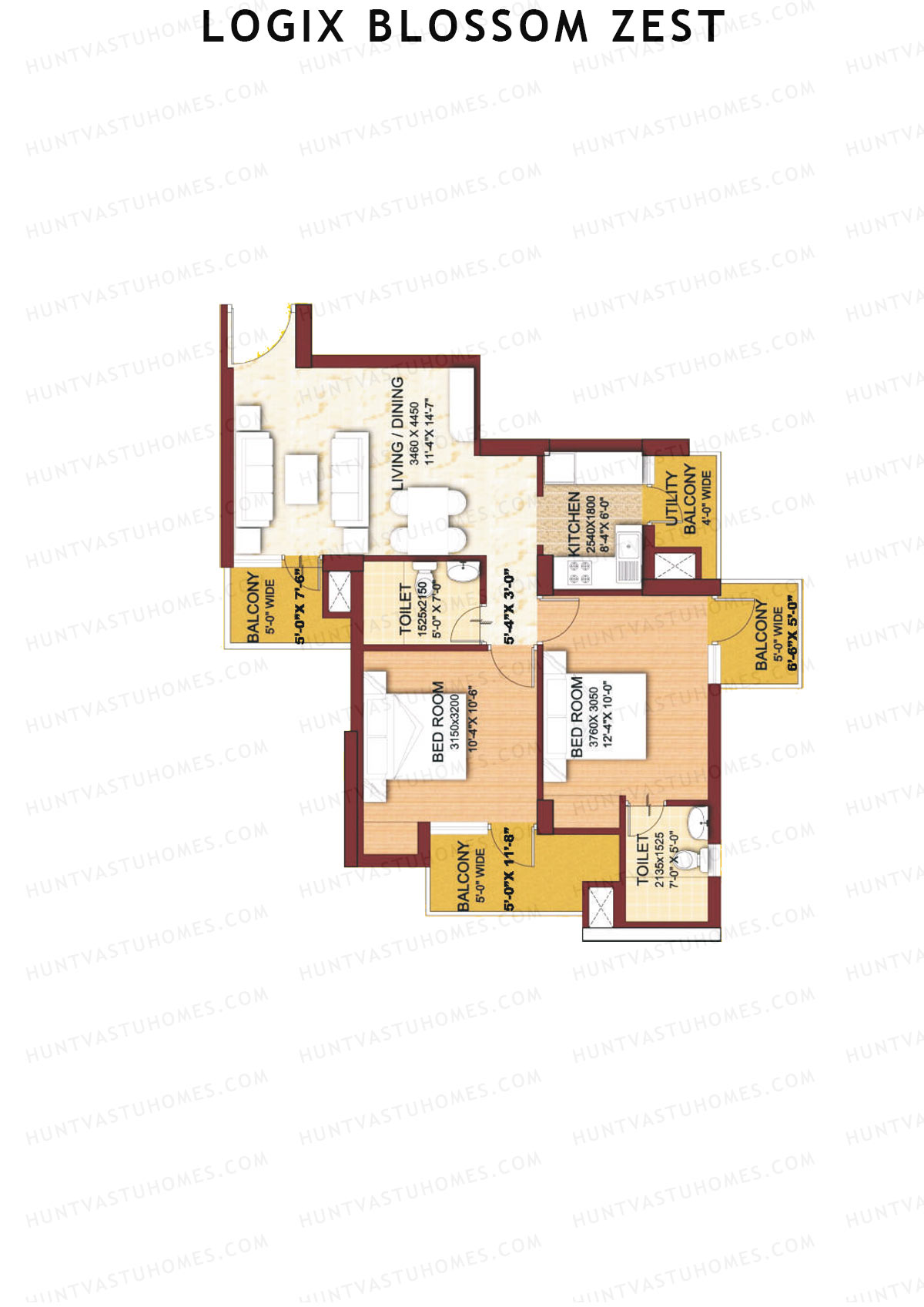 Logix Blossom Zest Tower F Unit 6 (Type B) Floor Plan