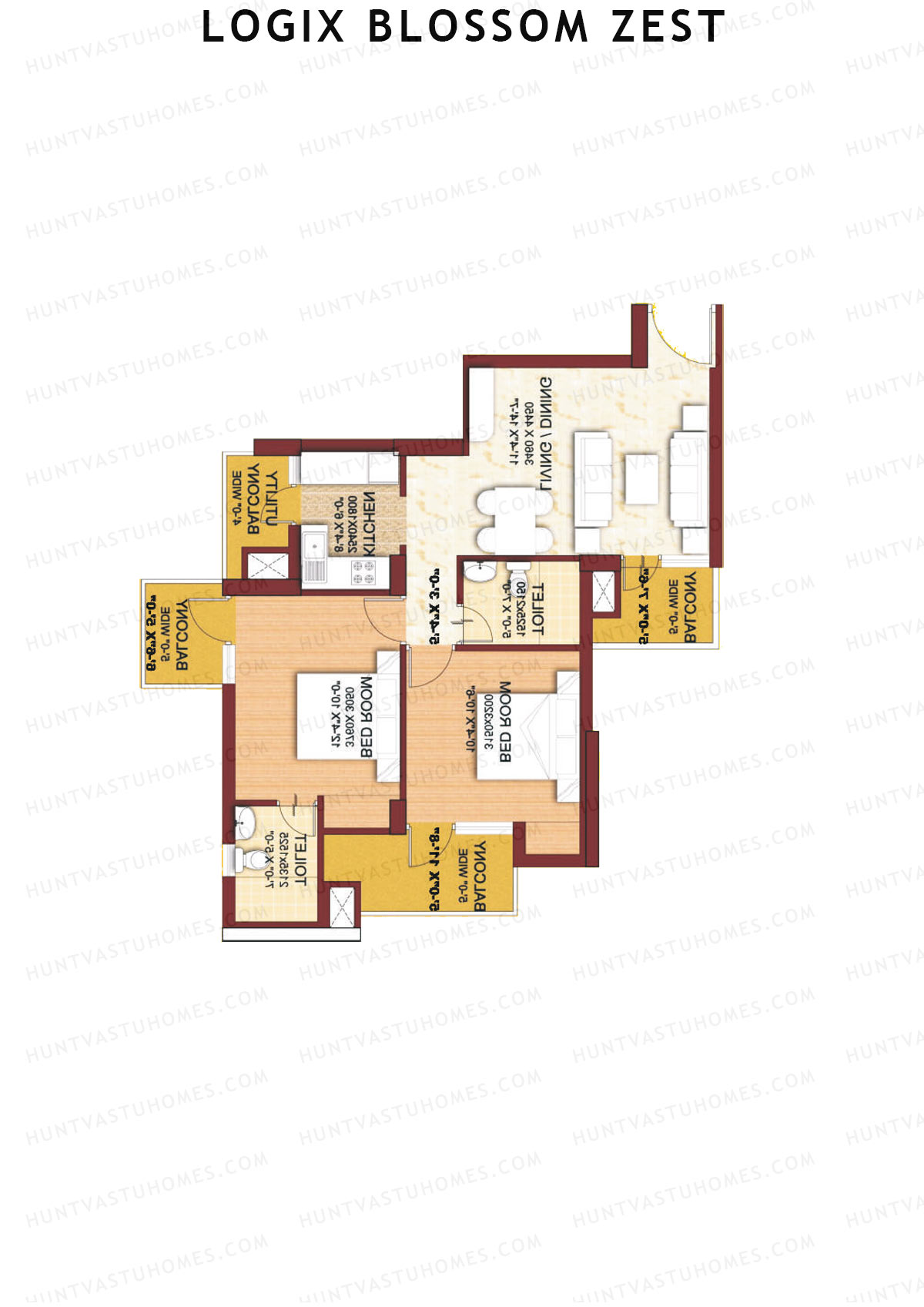 Logix Blossom Zest Tower F Unit 7 (Type B) Floor Plan