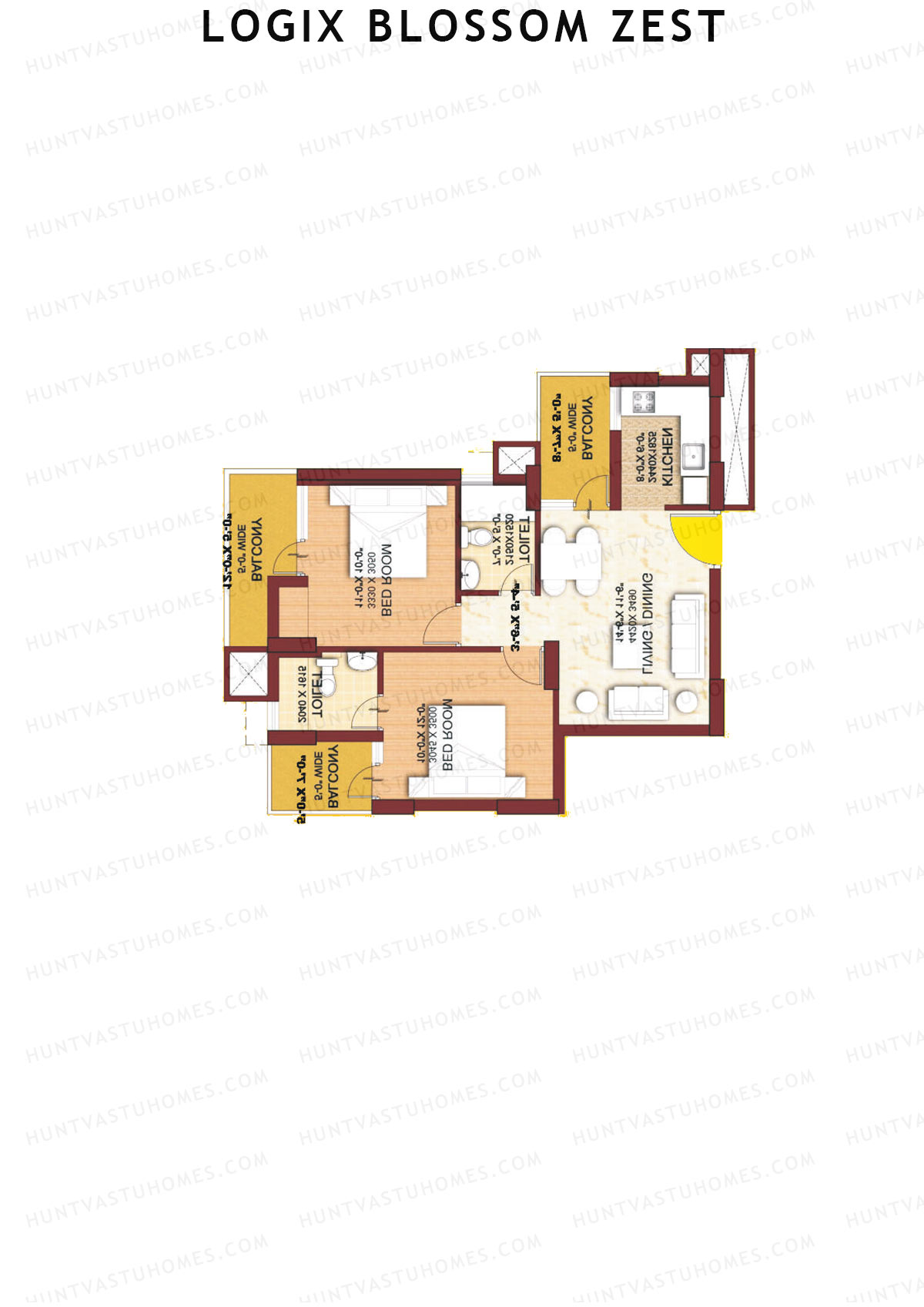 Logix Blossom Zest Tower F Unit 8 (Type A) Floor Plan