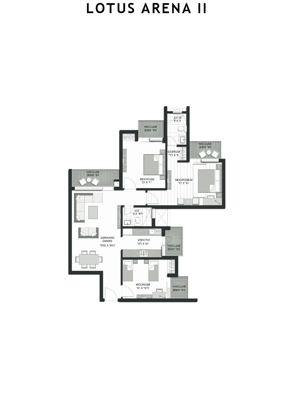 Lotus Arena 2 Tower T2 Unit 1 Floor Plan