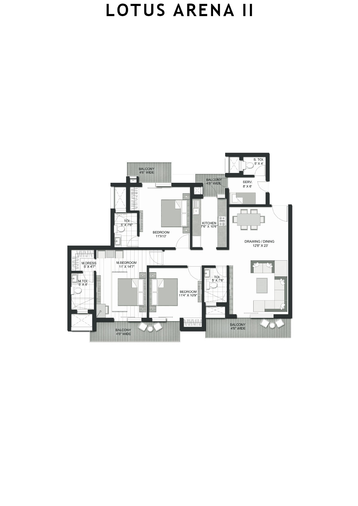 Lotus Arena 2 Tower T2 Unit 3 Floor Plan