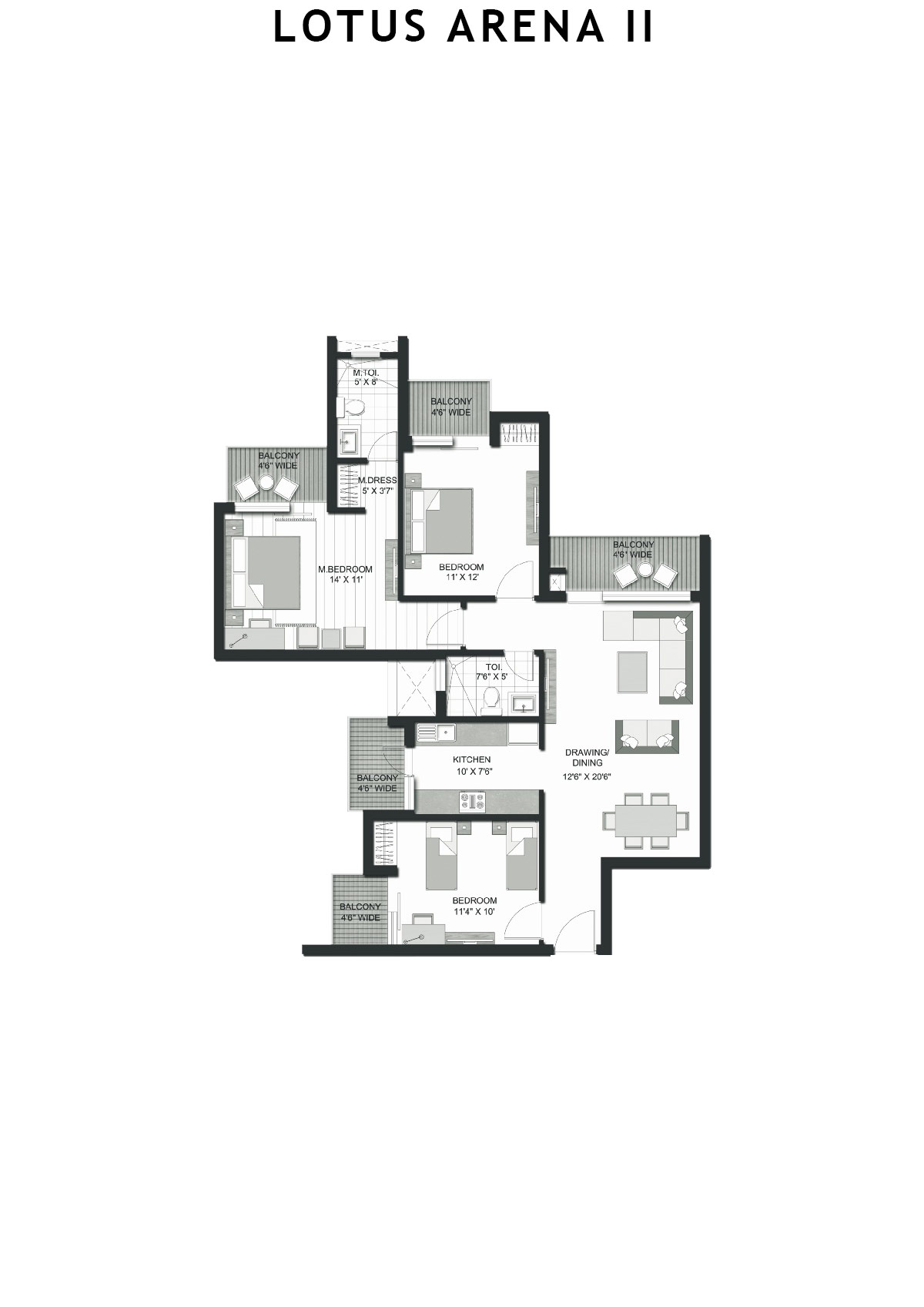 Lotus Arena 2 Tower T2 Unit 4 Floor Plan