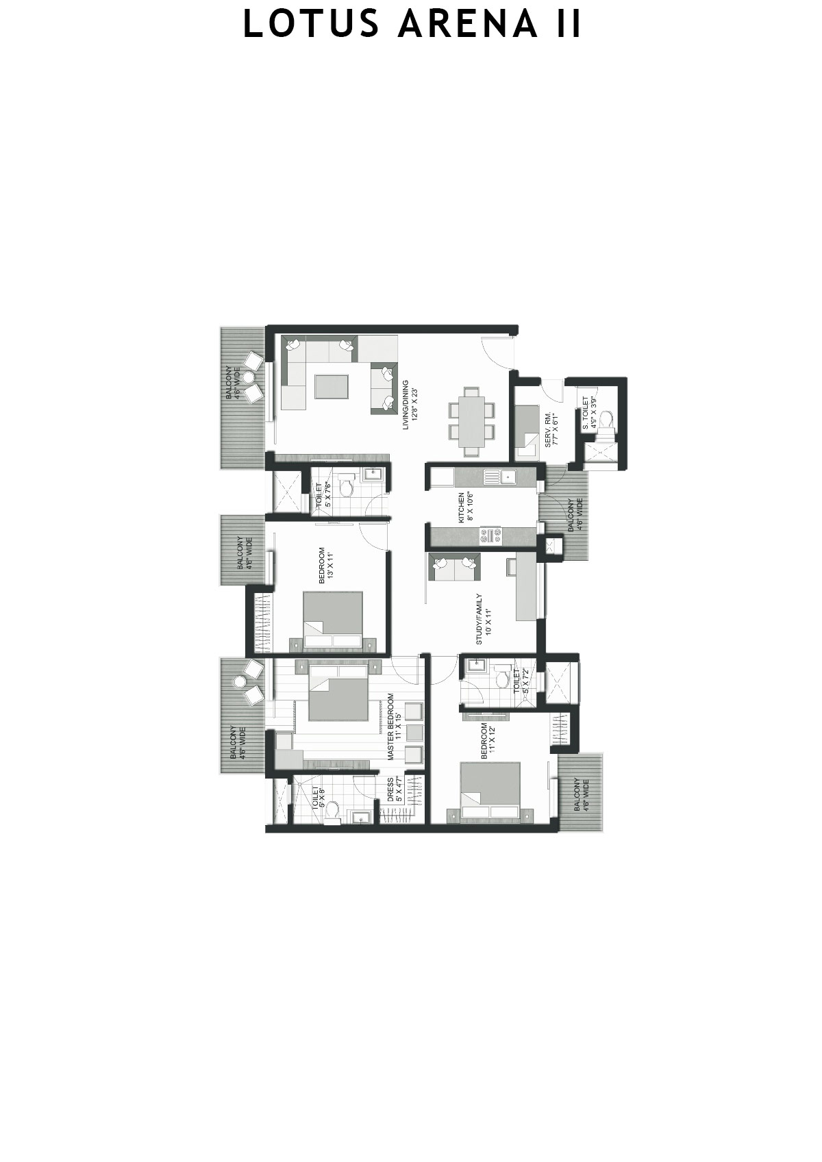 Lotus Arena 2 Tower T3 Unit 2 Floor Plan