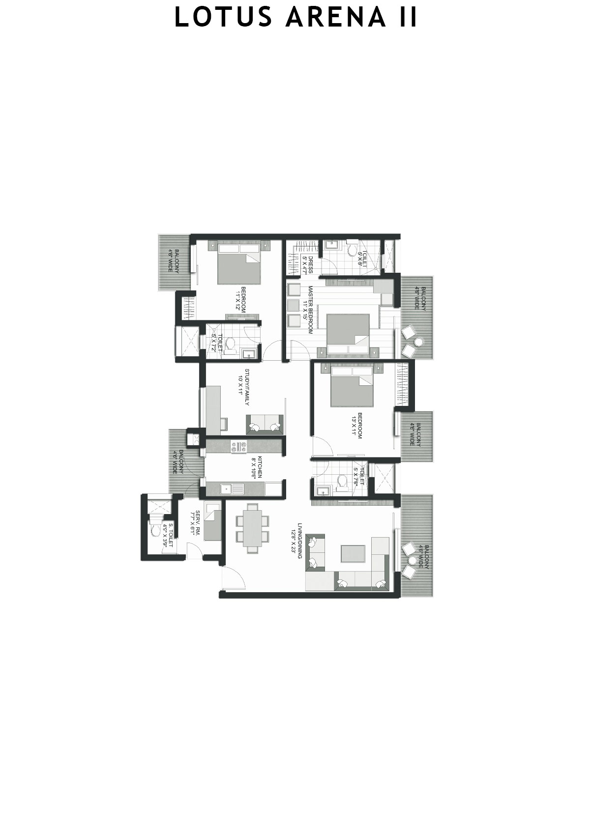 Lotus Arena 2 Tower T3 Unit 4 Floor Plan
