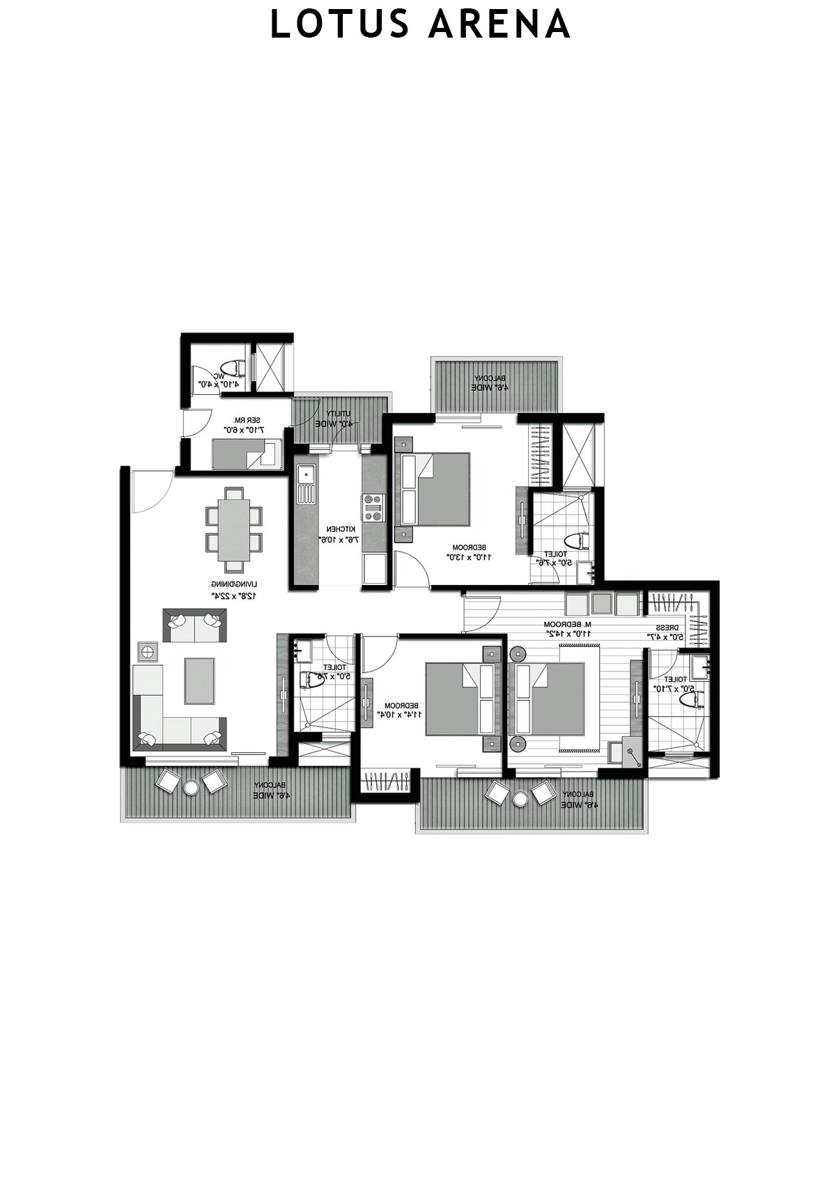 Lotus Arena Tower 1 Unit 1 Floor Plan