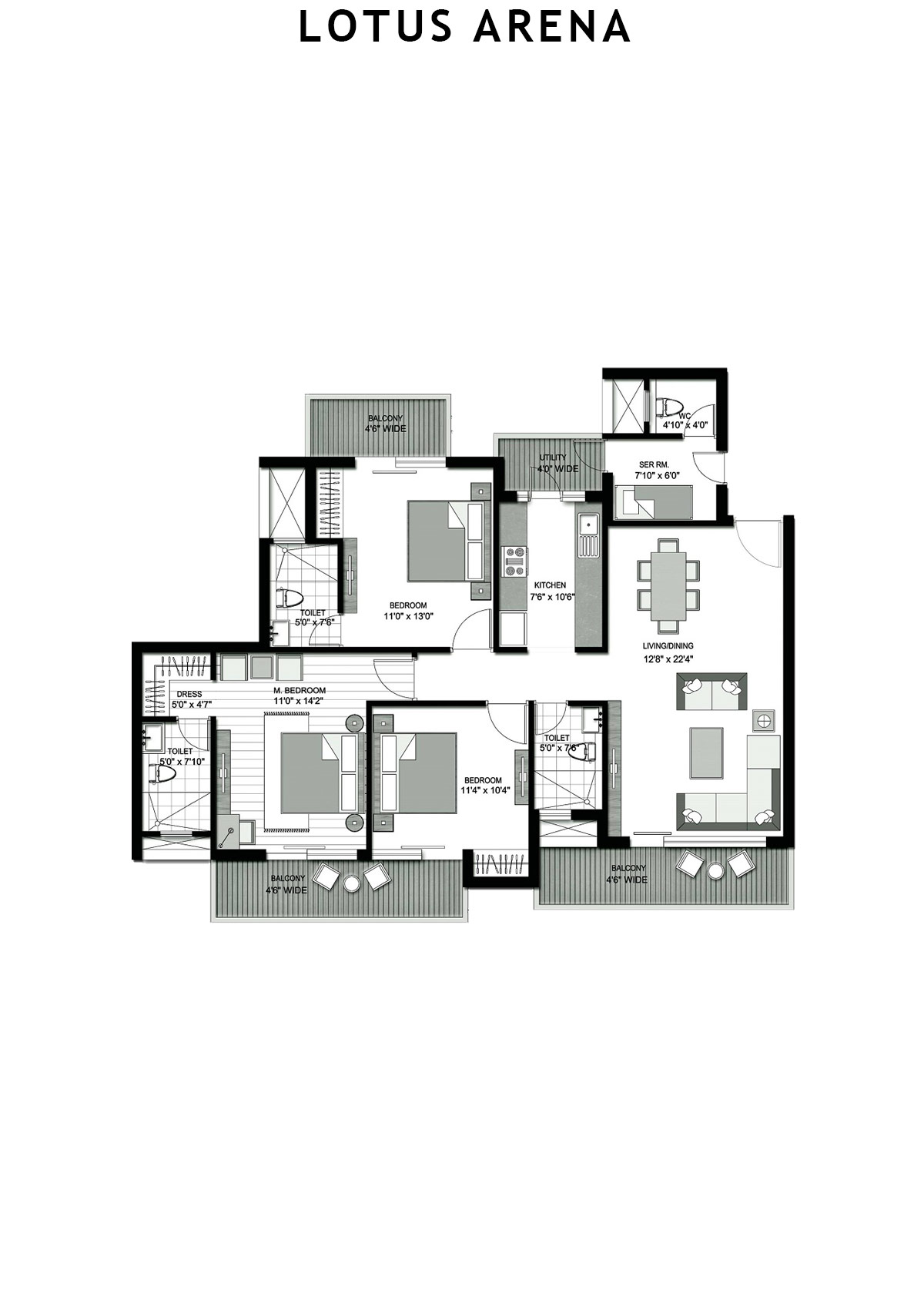 Lotus Arena Tower 1 Unit 2 Floor Plan
