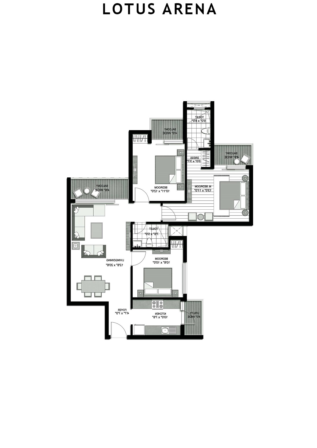 Lotus Arena Tower 1 Unit 4 Floor Plan