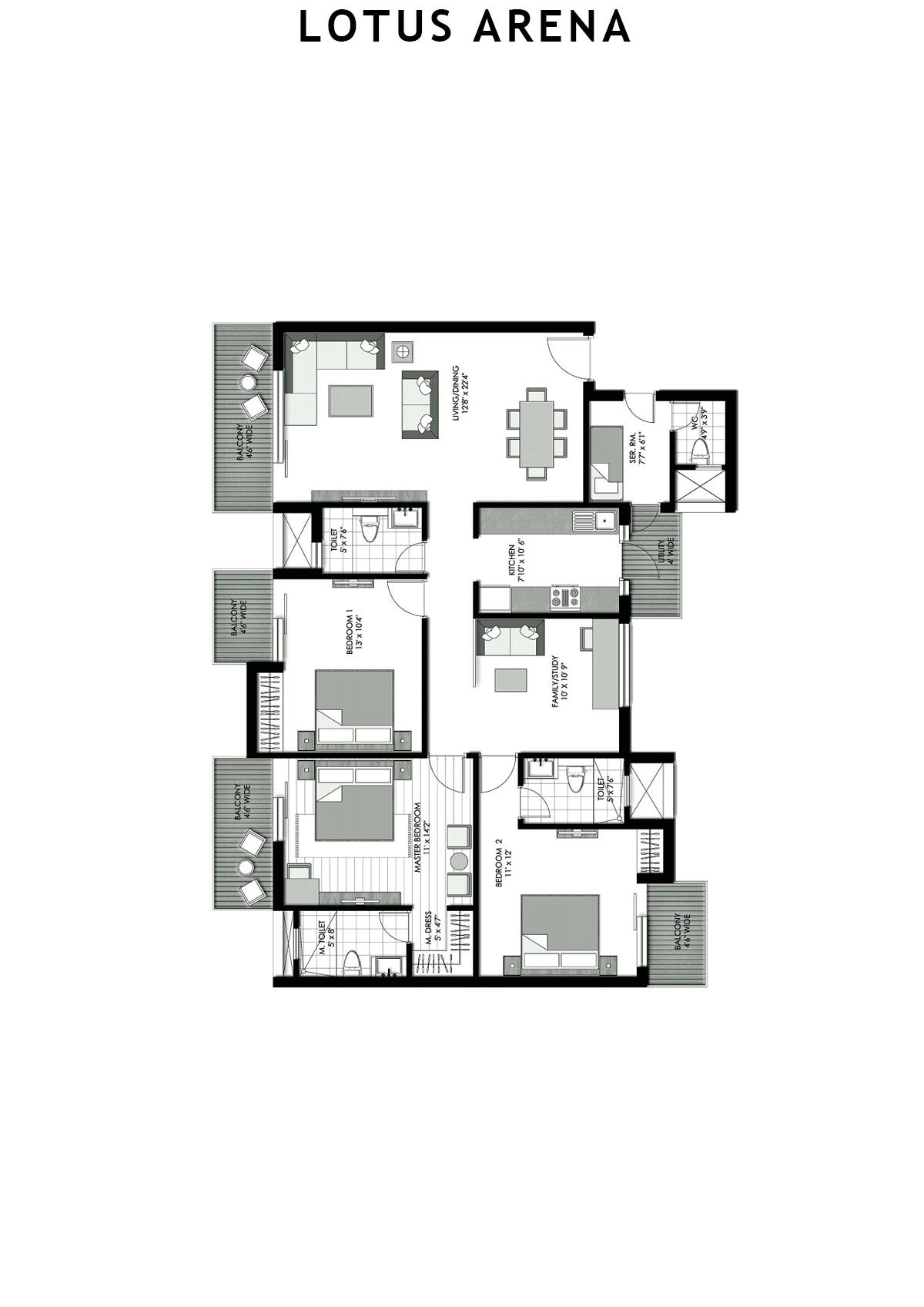Lotus Arena Tower 8 Unit 1 Floor Plan