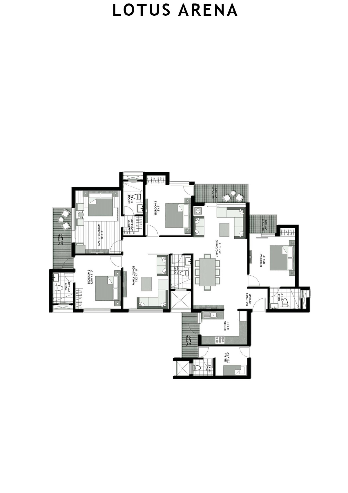Lotus Arena Tower 8 Unit 2 Floor Plan