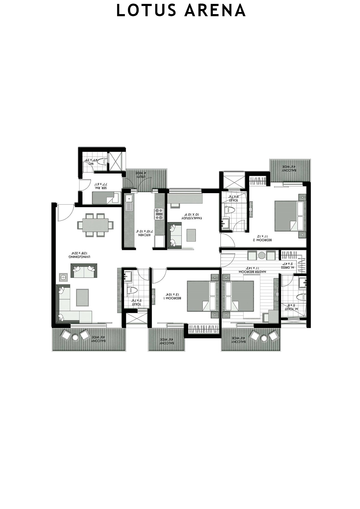 Lotus Arena Tower 8 Unit 4 Floor Plan