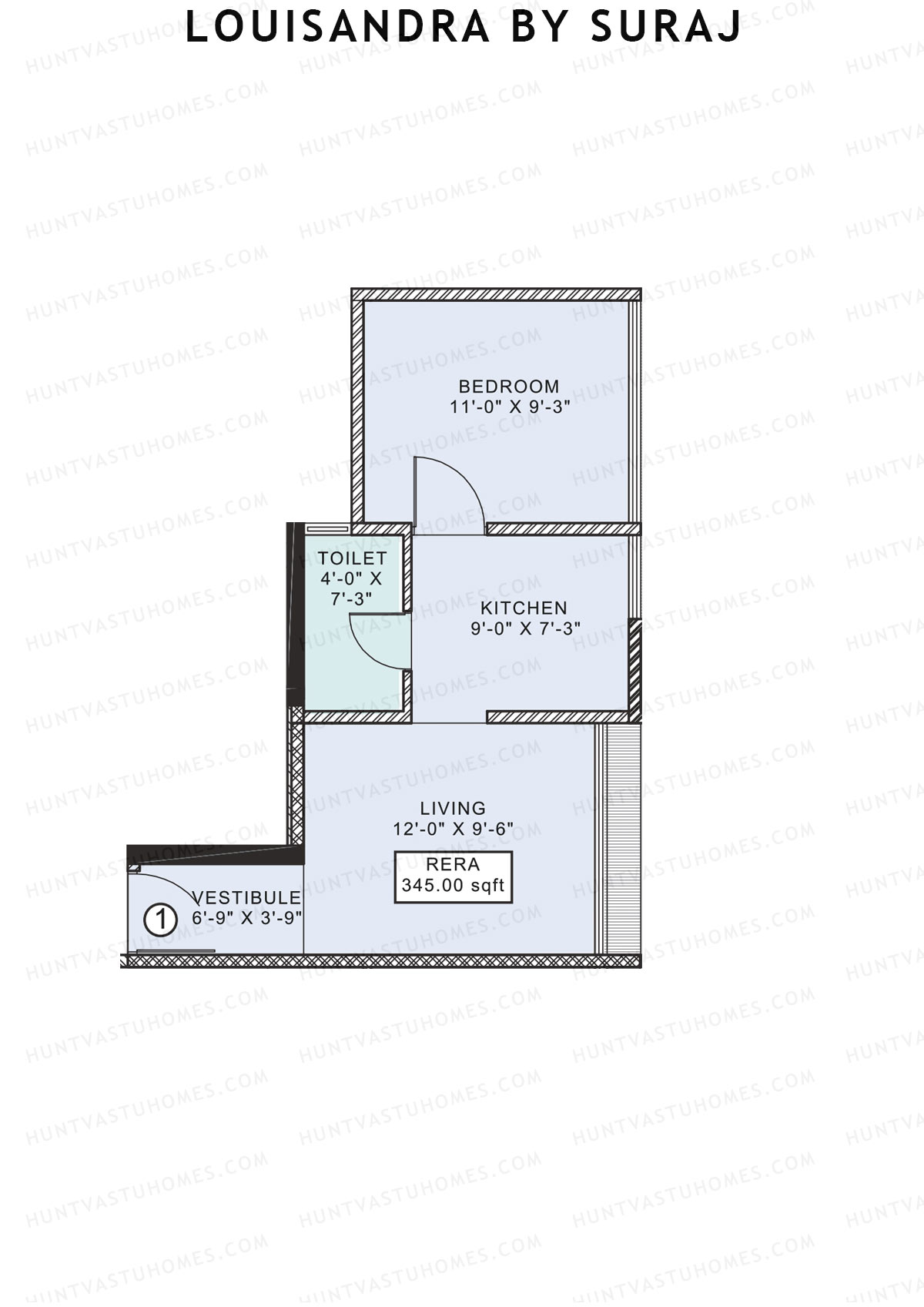Louisandra By Suraj Tower A Unit 1 Floor Plan