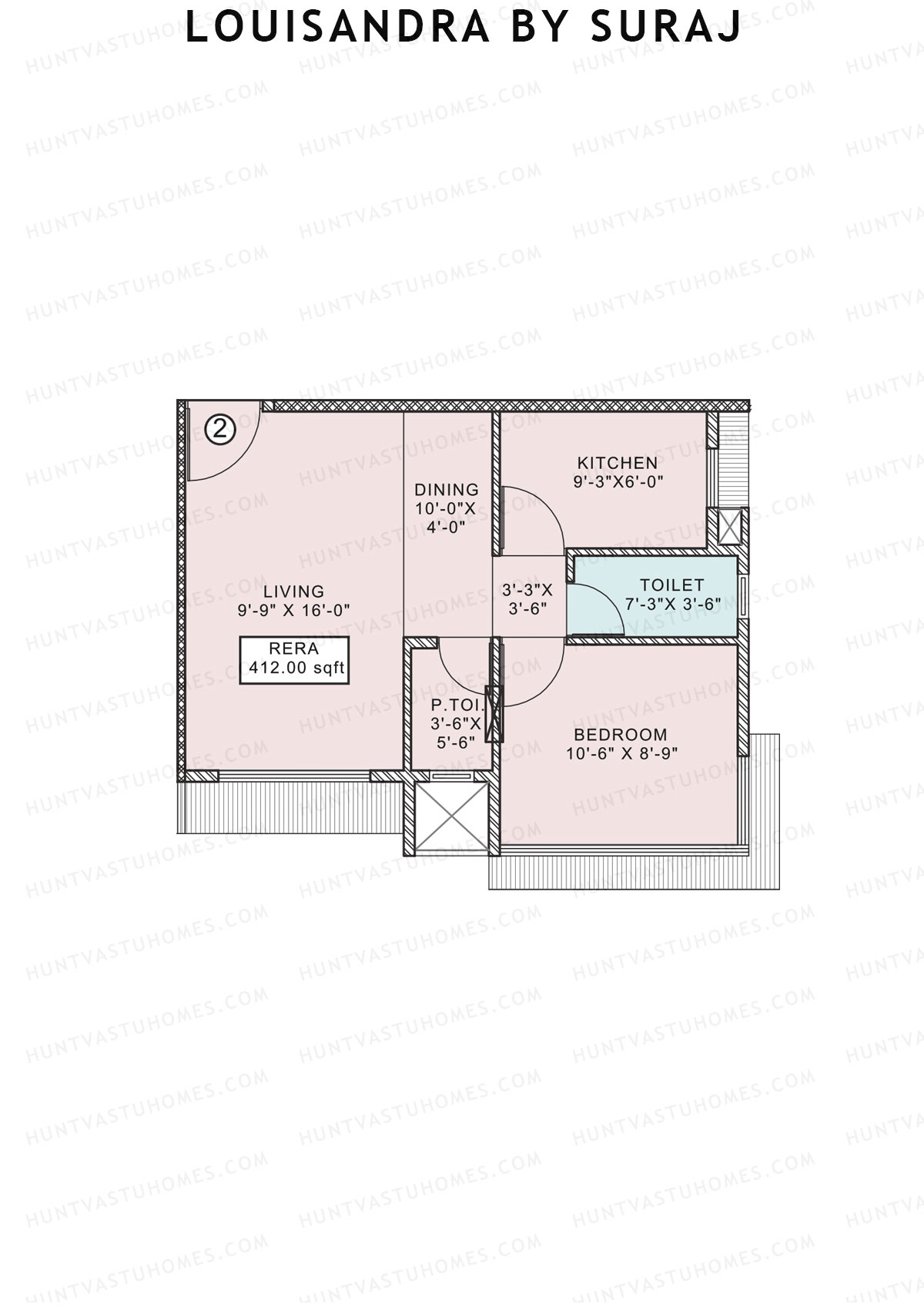 Louisandra By Suraj Tower A Unit 2 Floor Plan
