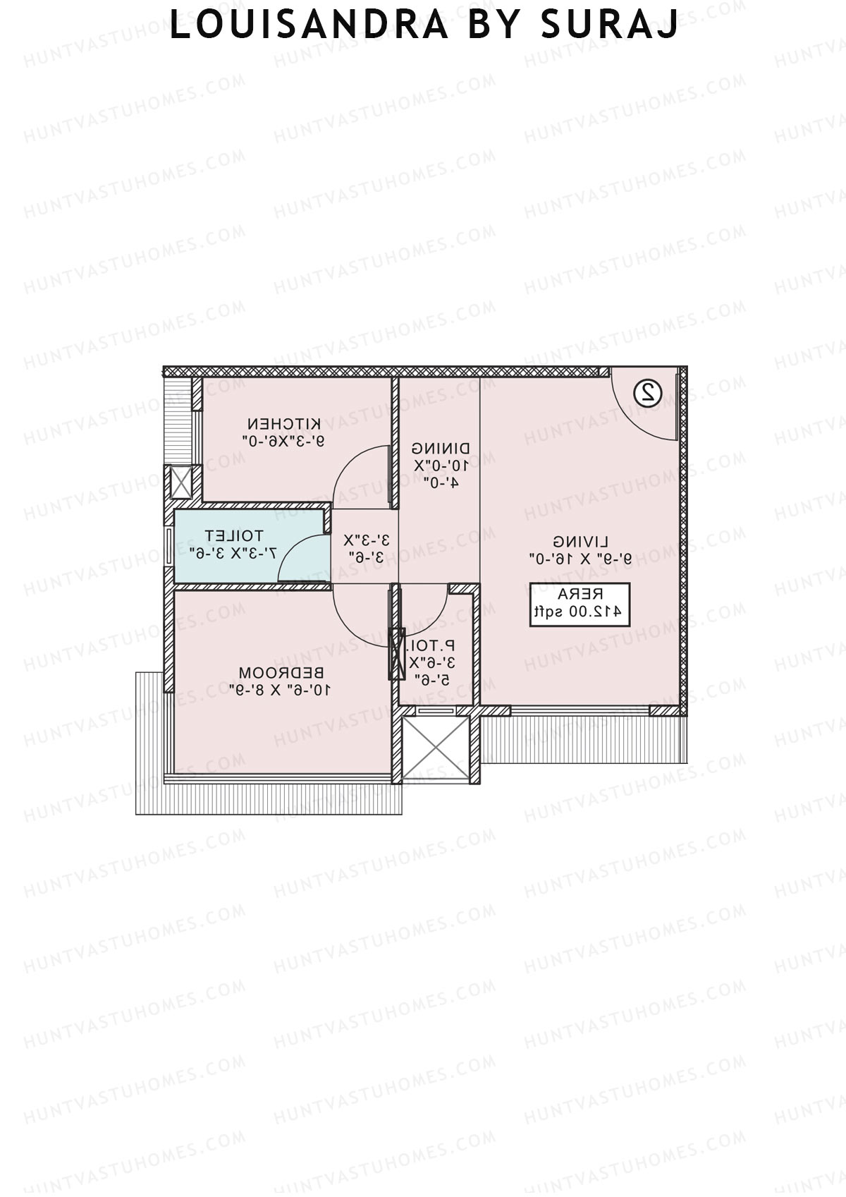 Louisandra By Suraj Tower A Unit 3 Floor Plan