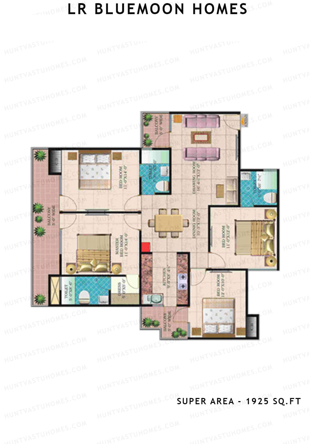 Lr Bluemoon Homes Block A Unit 1 (Type 1) Floor Plan