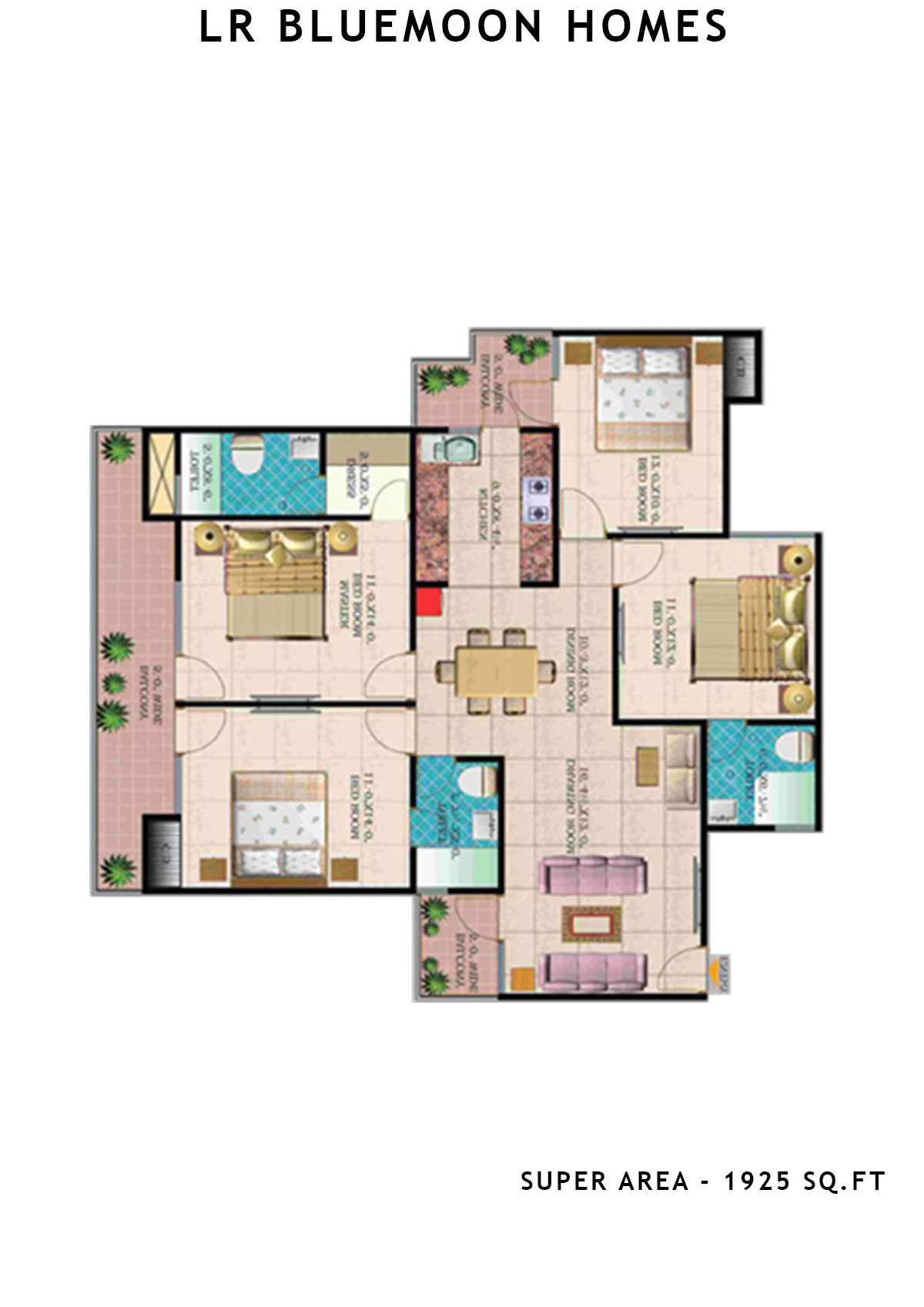 Lr Bluemoon Homes Block A Unit 3 (Type 1) Floor Plan