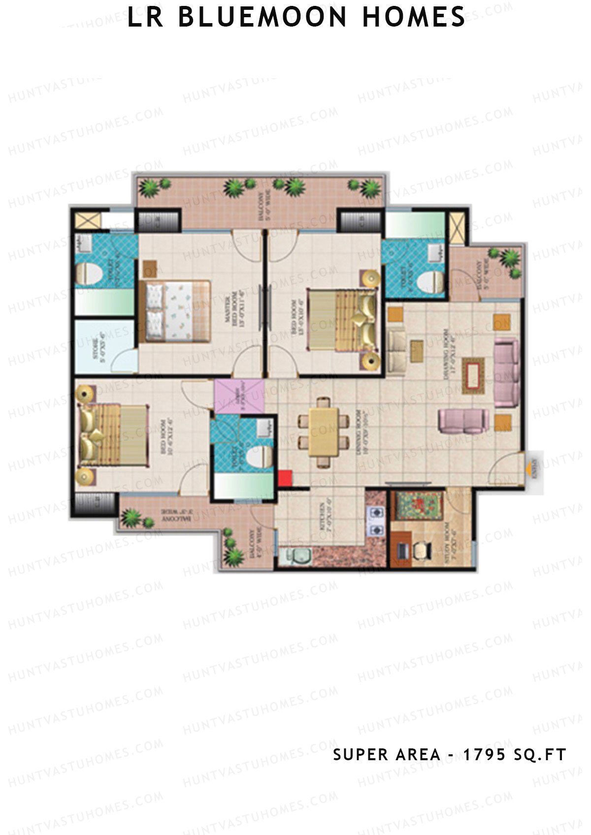 Lr Bluemoon Homes Block B Unit 4 (Type 2) Floor Plan