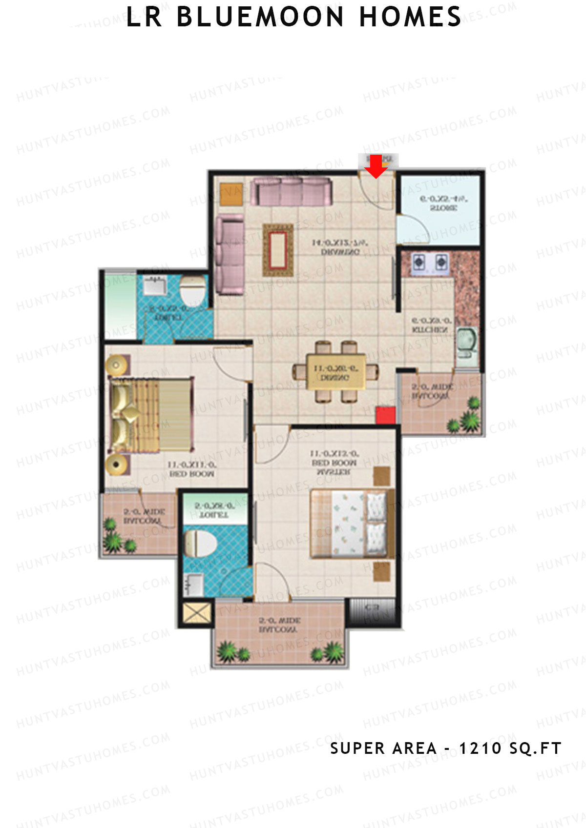Lr Bluemoon Homes Block D Unit 1 (Type 4) Floor Plan