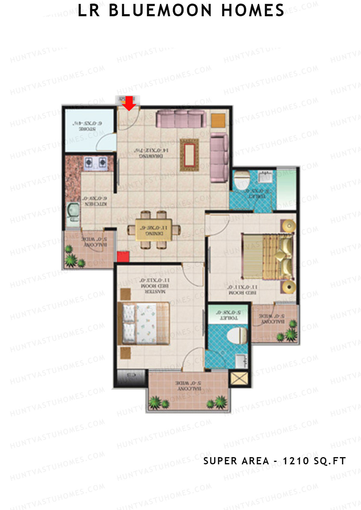 Lr Bluemoon Homes Block D Unit 2 (Type 4) Floor Plan