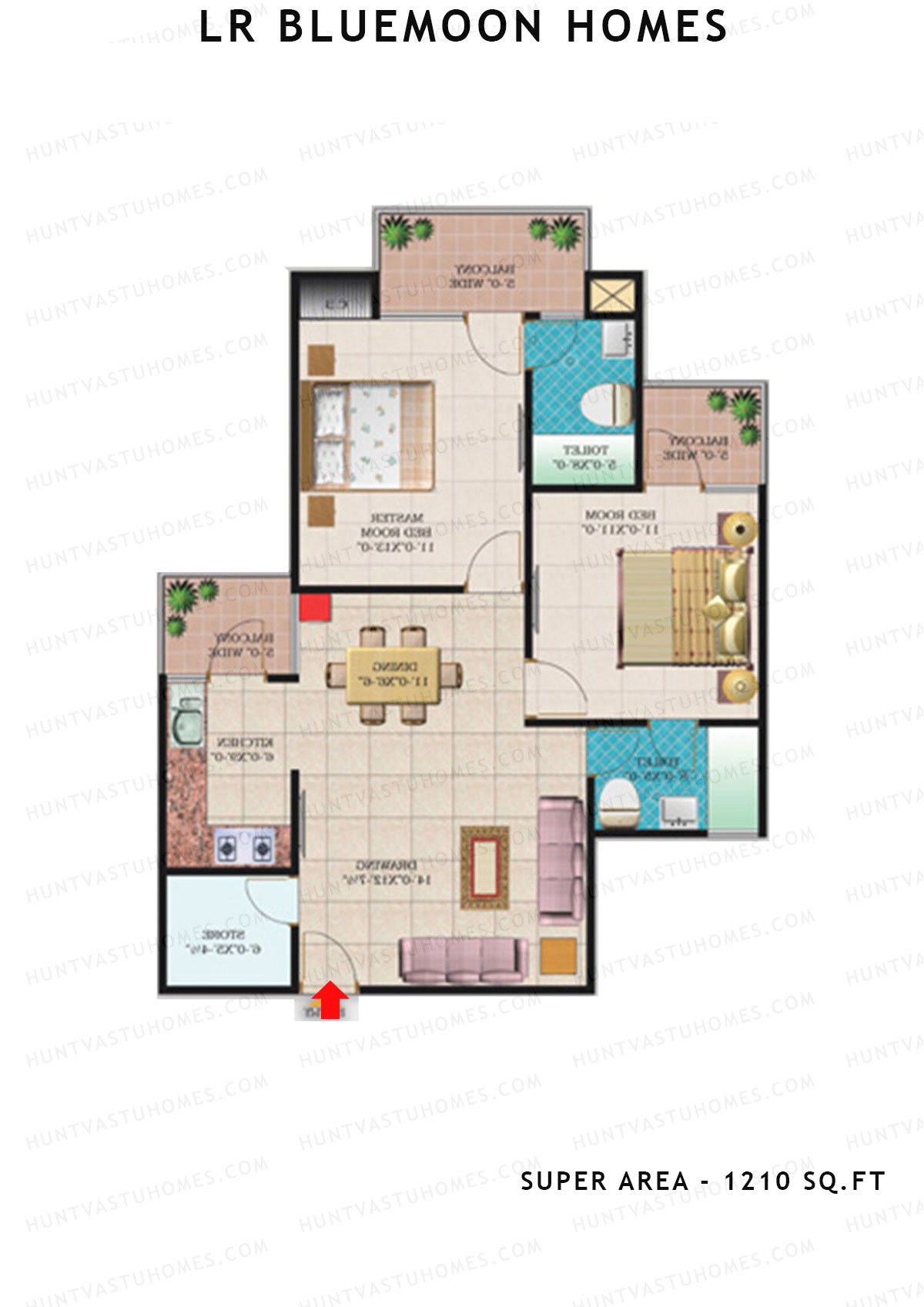 Lr Bluemoon Homes Block D Unit 3 (Type 4) Floor Plan
