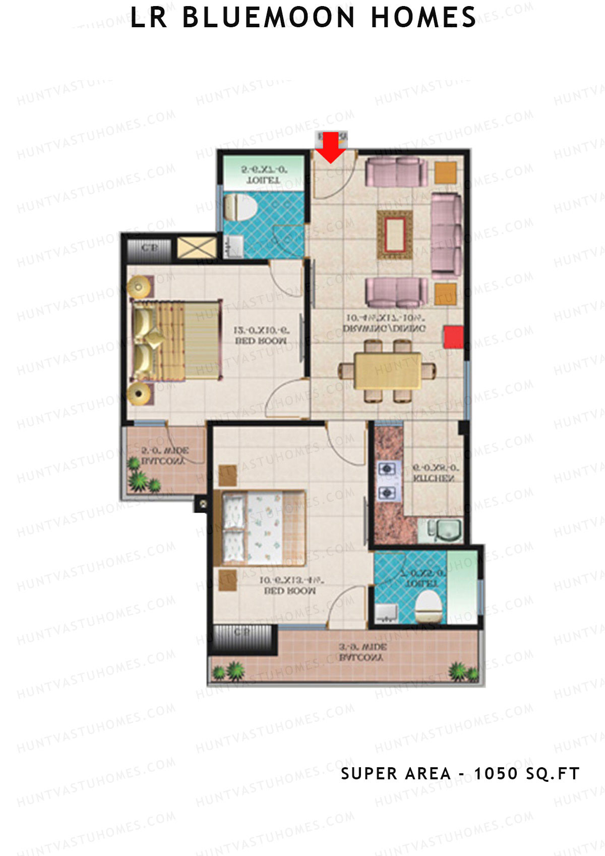 Lr Bluemoon Homes Block E Unit 1 (Type 5) Floor Plan