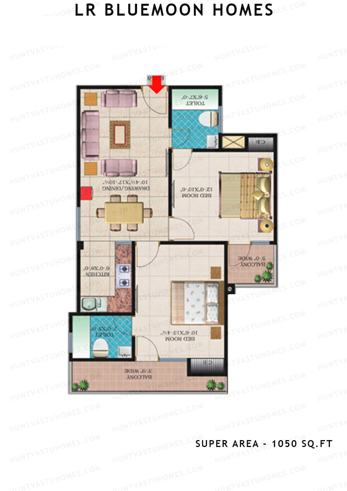 Lr Bluemoon Homes Block E Unit 2 (Type 5) Floor Plan