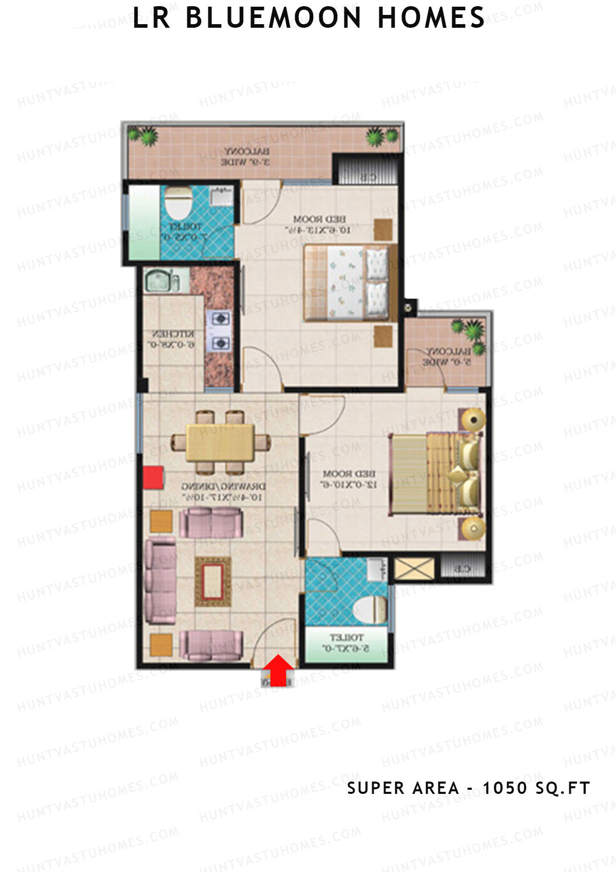 Lr Bluemoon Homes Block E Unit 7 (Type 5) Floor Plan