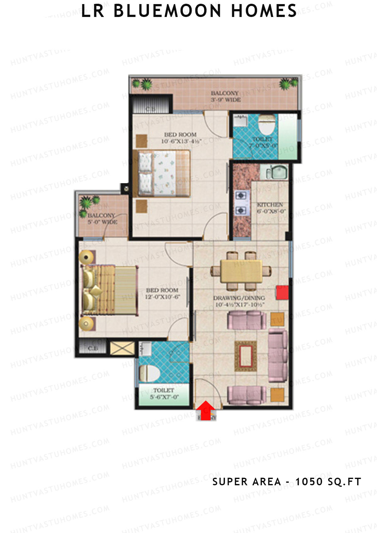 Lr Bluemoon Homes Block E Unit 8 (Type 5) Floor Plan