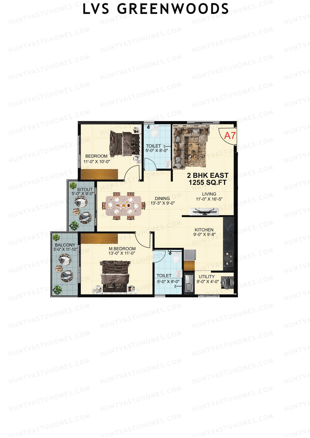 LVS Greenwoods Block A Unit A7 Floor Plan