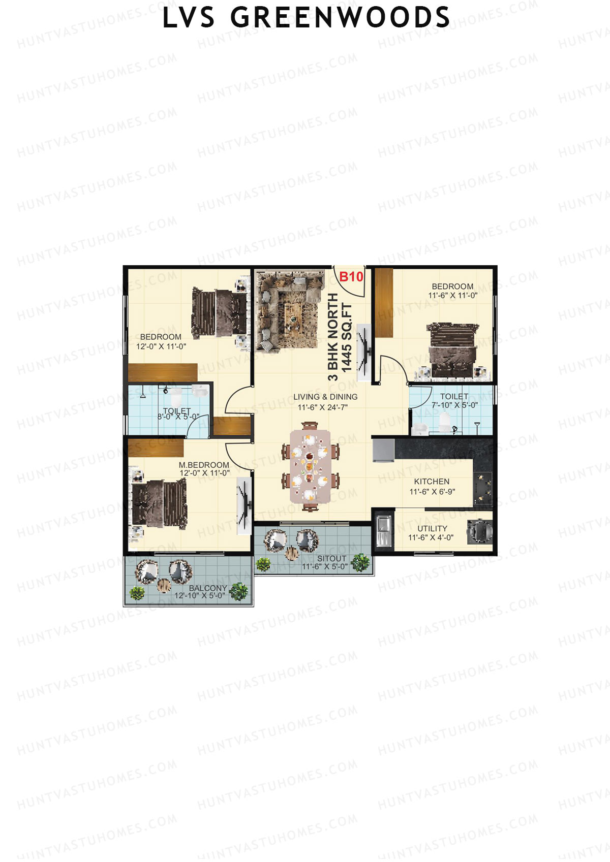 LVS Greenwoods Block B Unit B10 Floor Plan