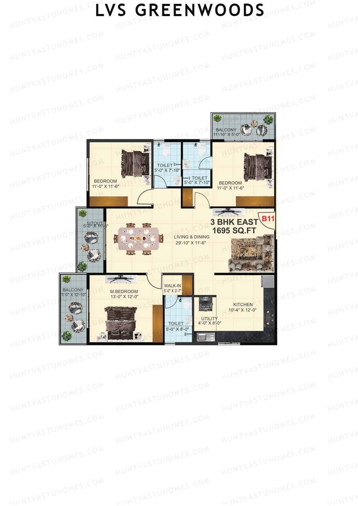 LVS Greenwoods Block B Unit B12 Floor Plan