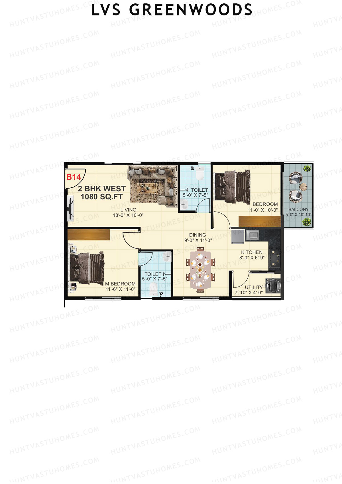 LVS Greenwoods Block B Unit B18 Floor Plan