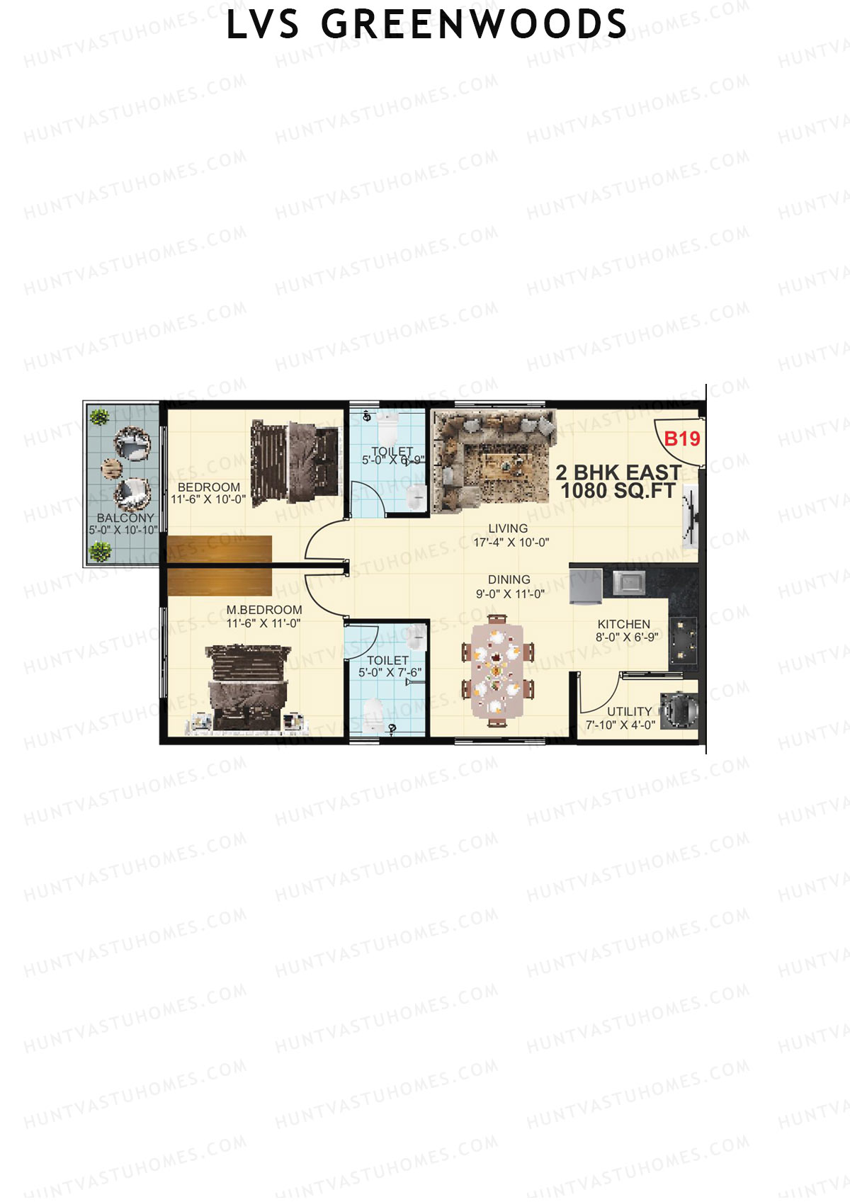 LVS Greenwoods Block B Unit B19 Floor Plan